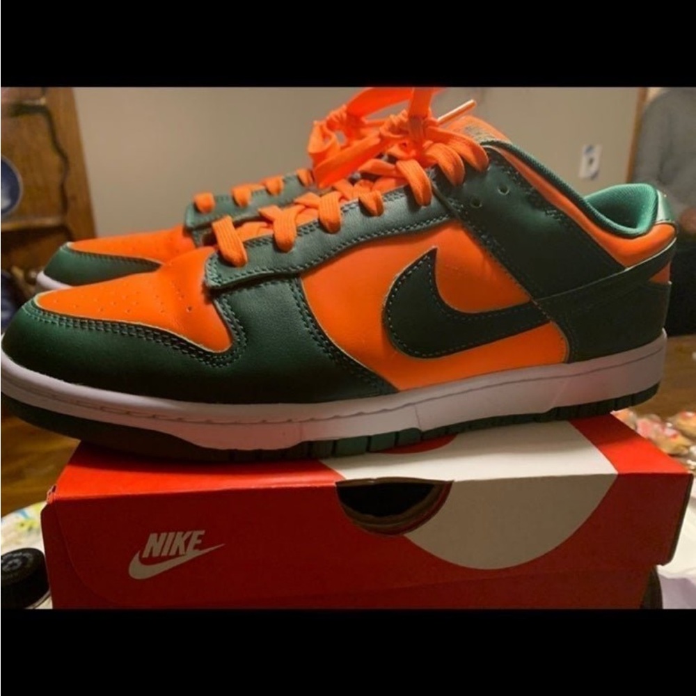 Nike Dunk Low Orange and Green Sneakers